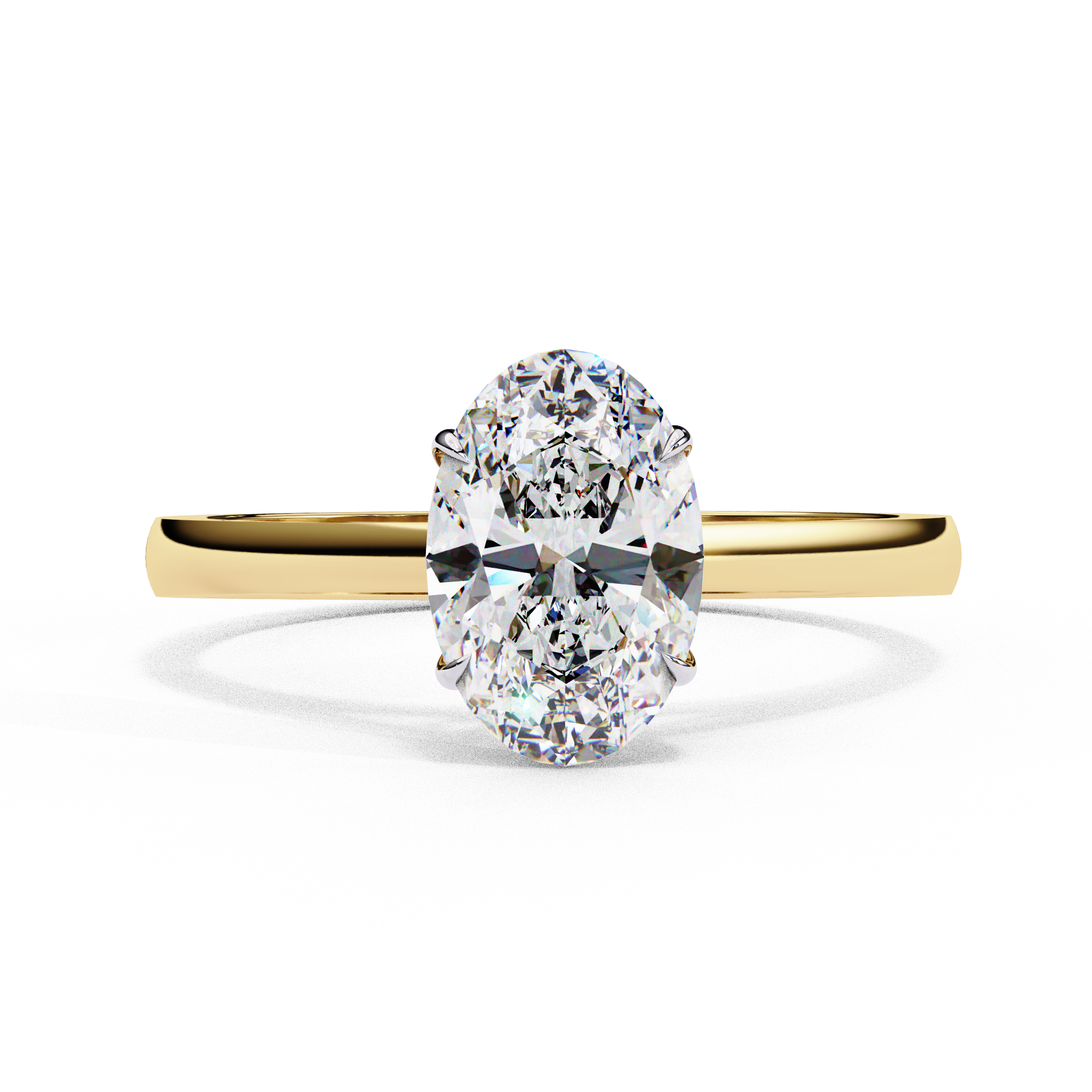 1.5 Ct classic oval cut solitaire diamond engagement Ring For Women