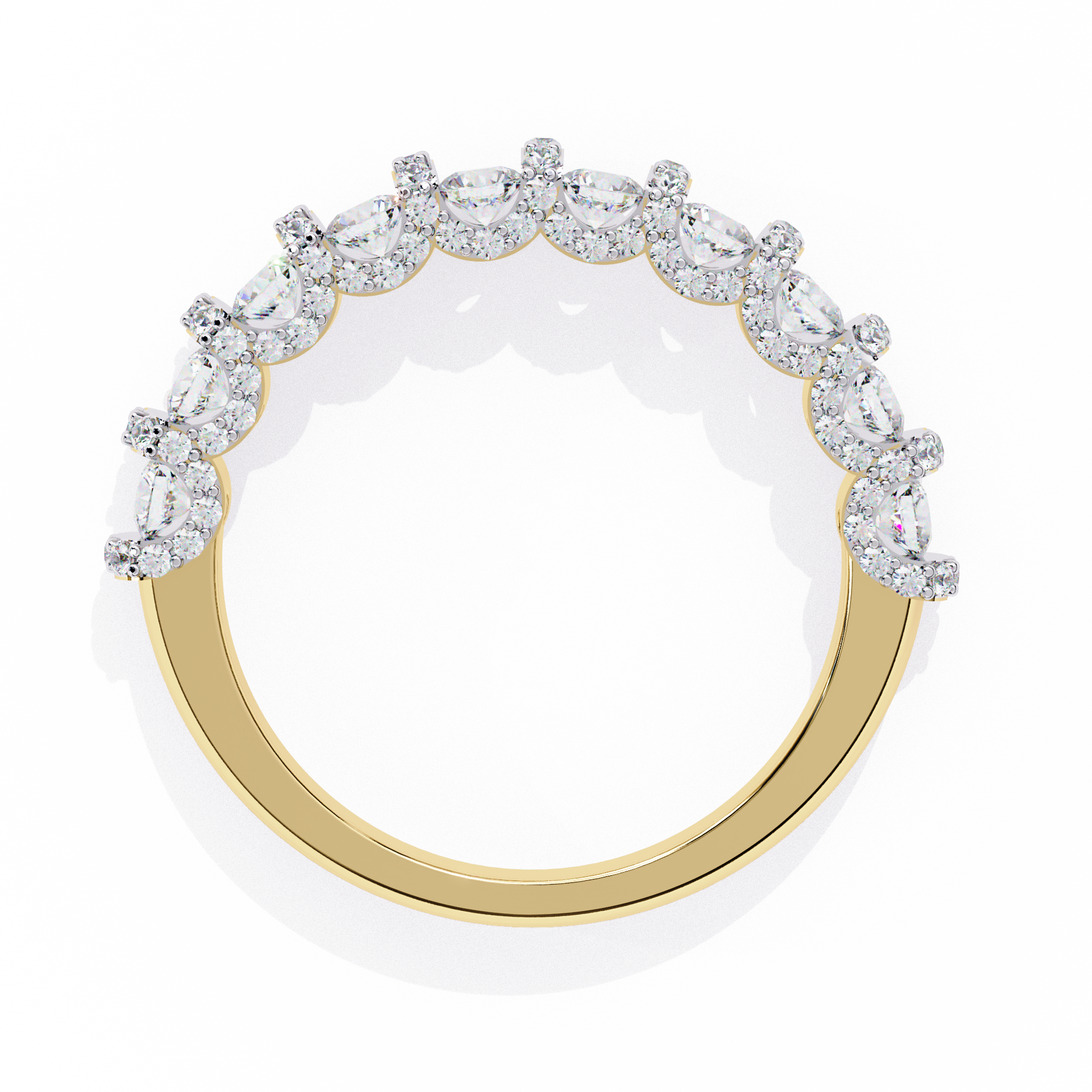 18KT Gold Plated Celestia Halo Band Ring