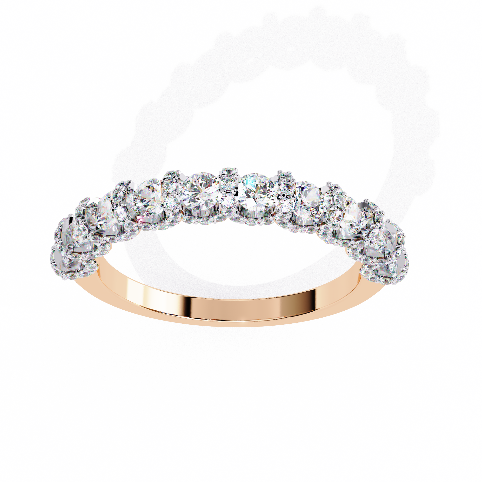 18KT Gold Plated Celestia Halo Band Ring