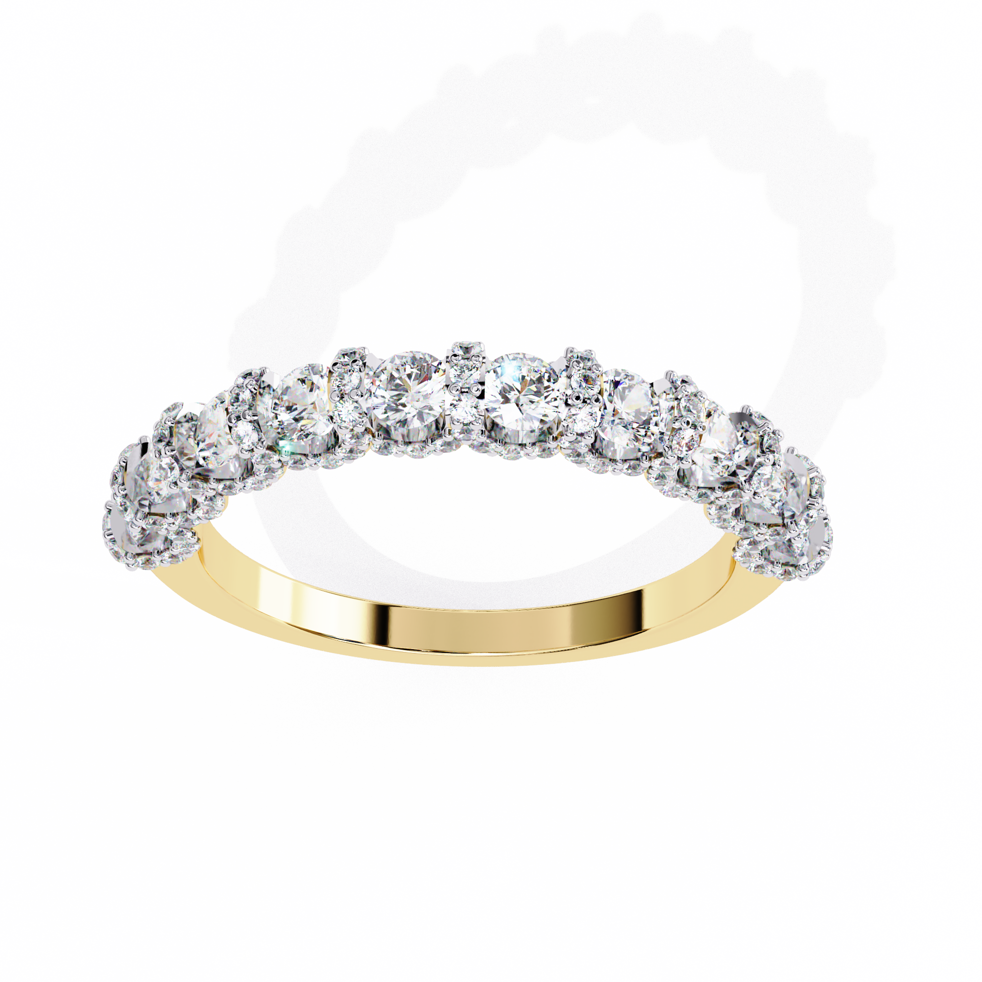 18KT Gold Plated Celestia Halo Band Ring