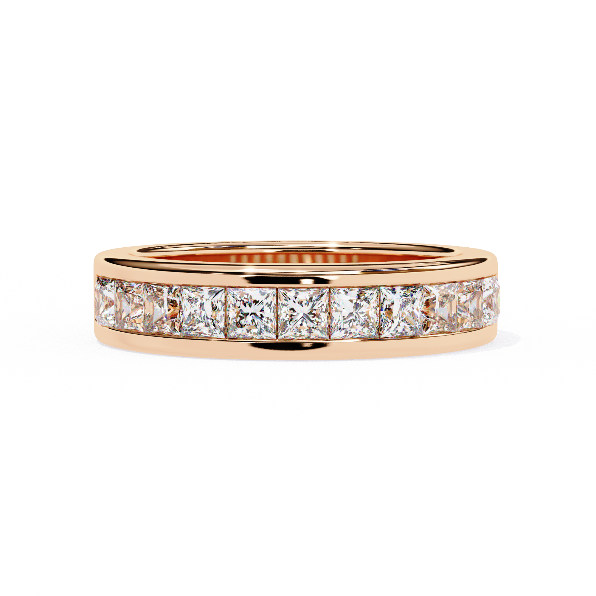18KT Gold Plated Princess Cut Channel 1.07 carat diamond Ring