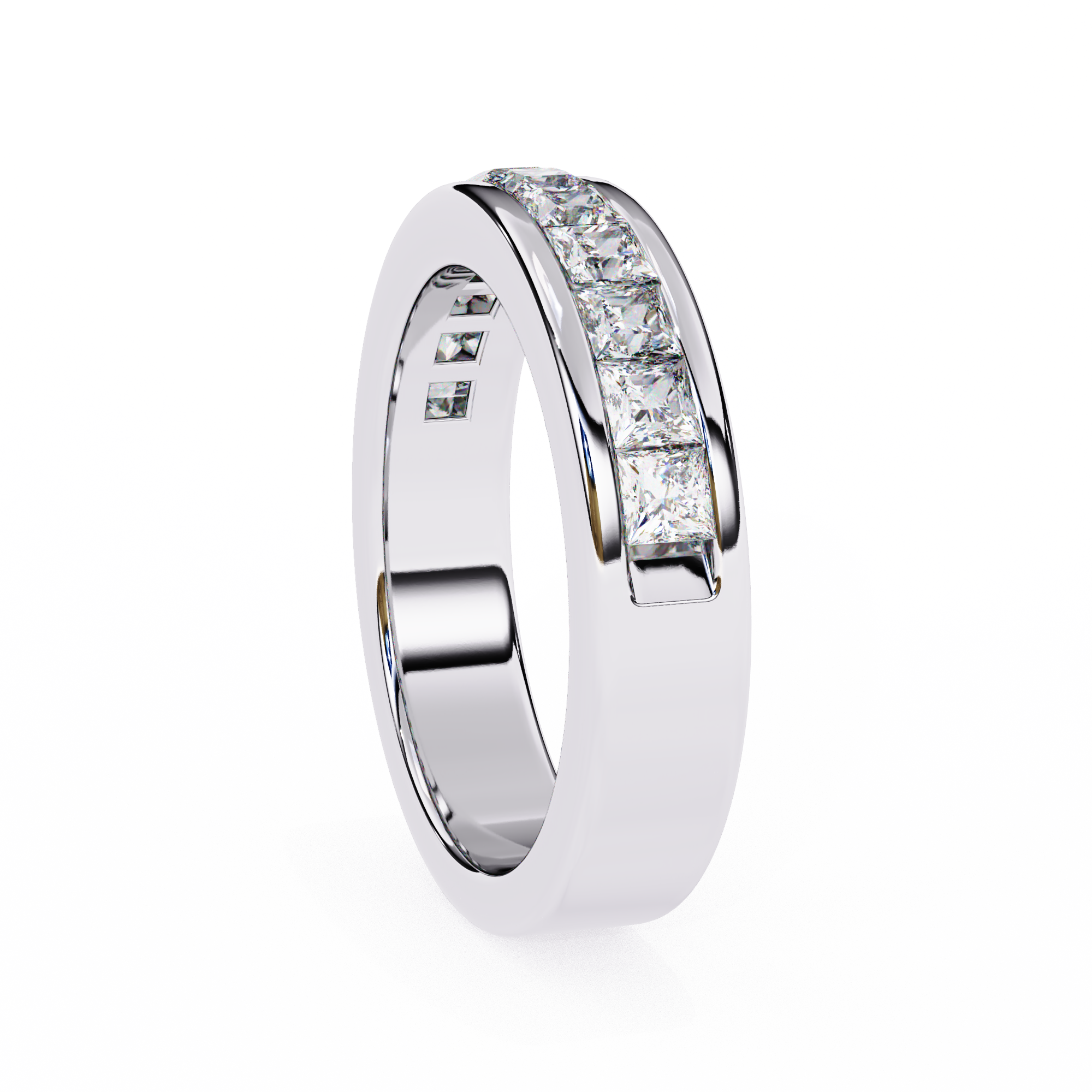 18KT Gold Plated Princess Cut Channel 1.07 carat diamond Ring