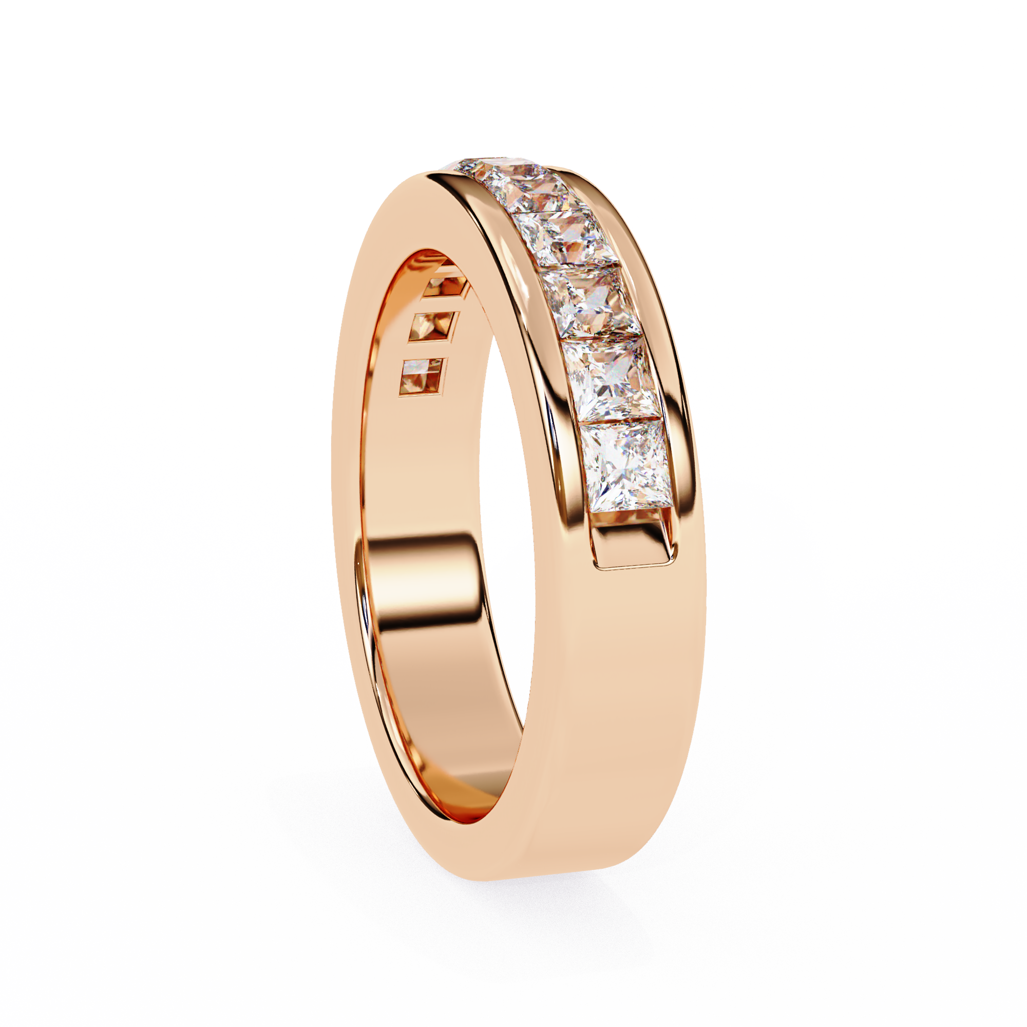 18KT Gold Plated Princess Cut Channel 1.07 carat diamond Ring