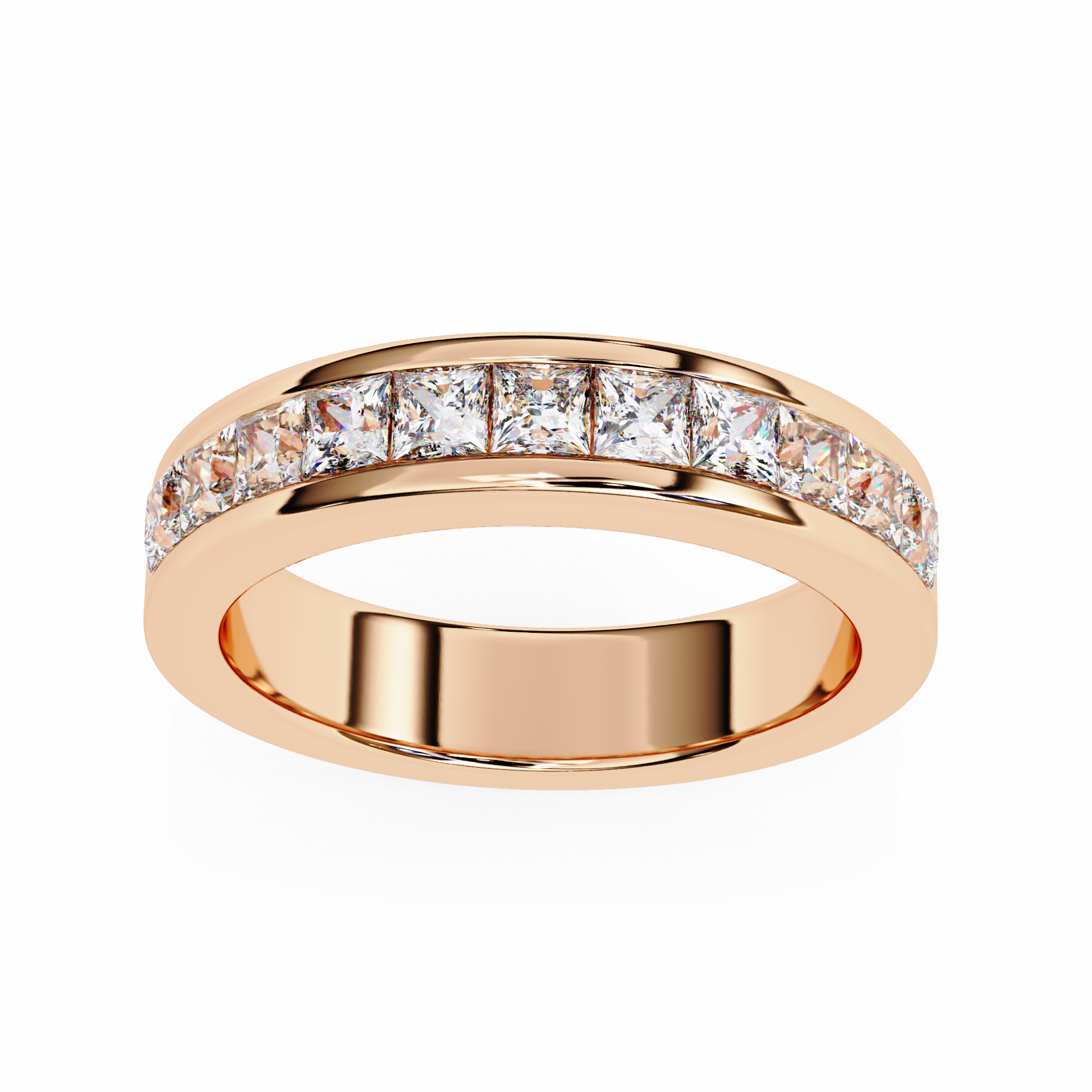 18KT Gold Plated Princess Cut Channel 1.07 carat diamond Ring