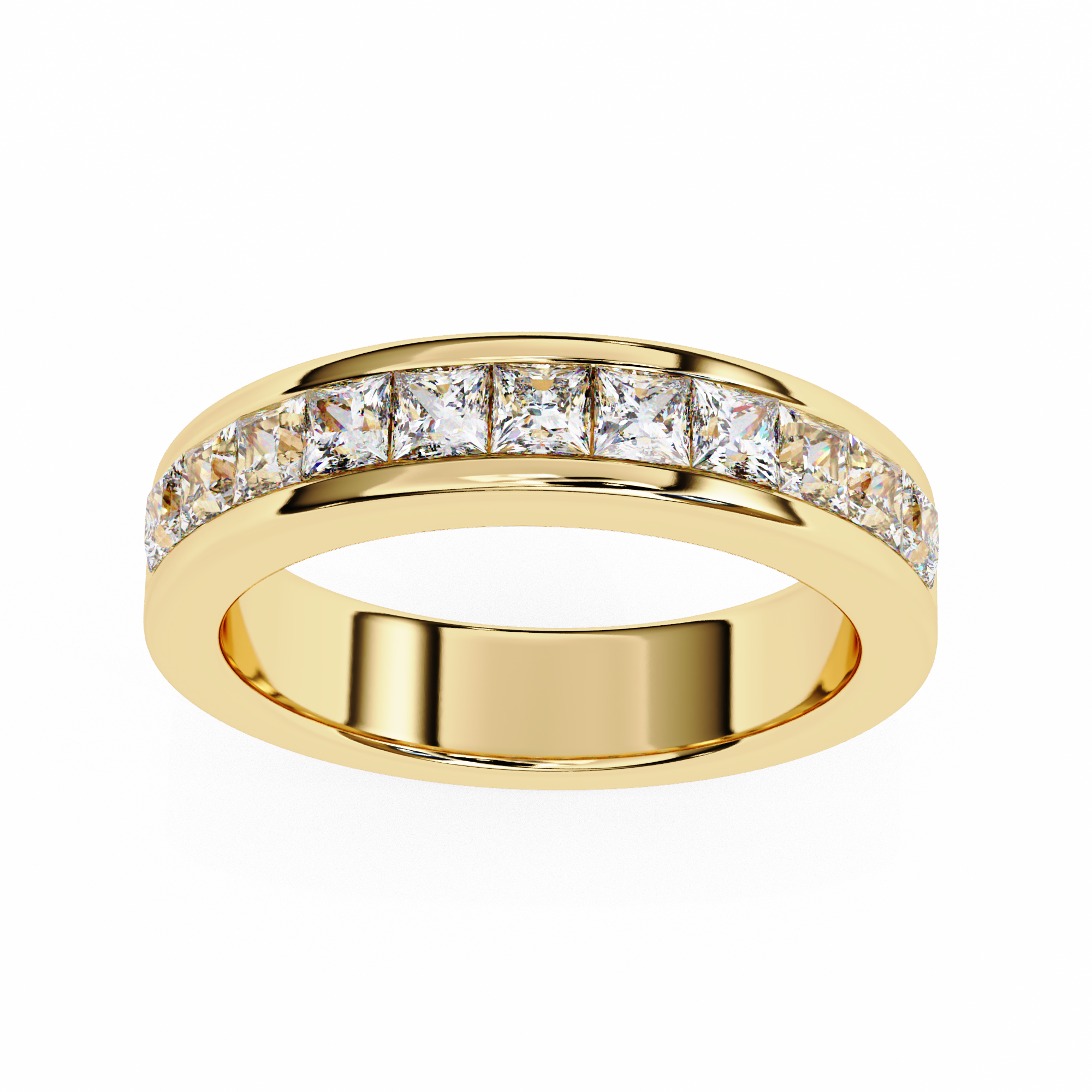 18KT Gold Plated Princess Cut Channel 1.07 carat diamond Ring