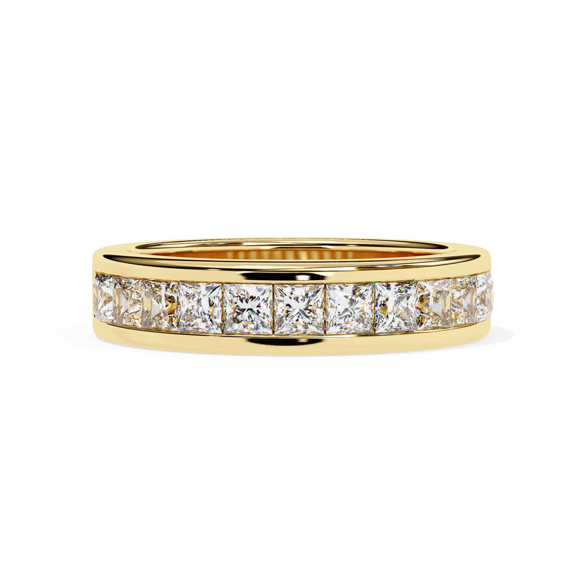 18KT Gold Plated Princess Cut Channel 1.07 carat diamond Ring