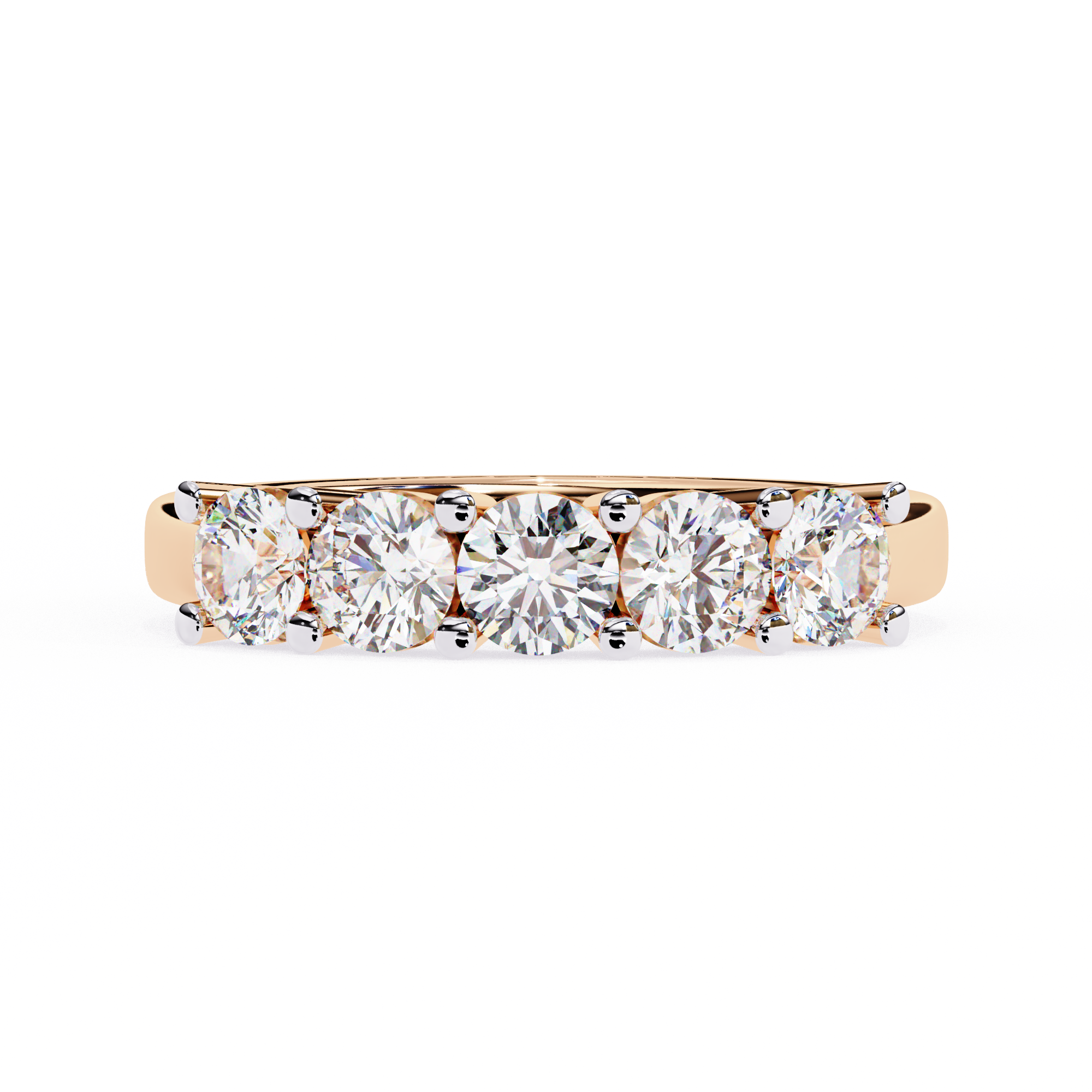 18KT Gold Plated Quintelle Five-Stone 1.03 carat Ring