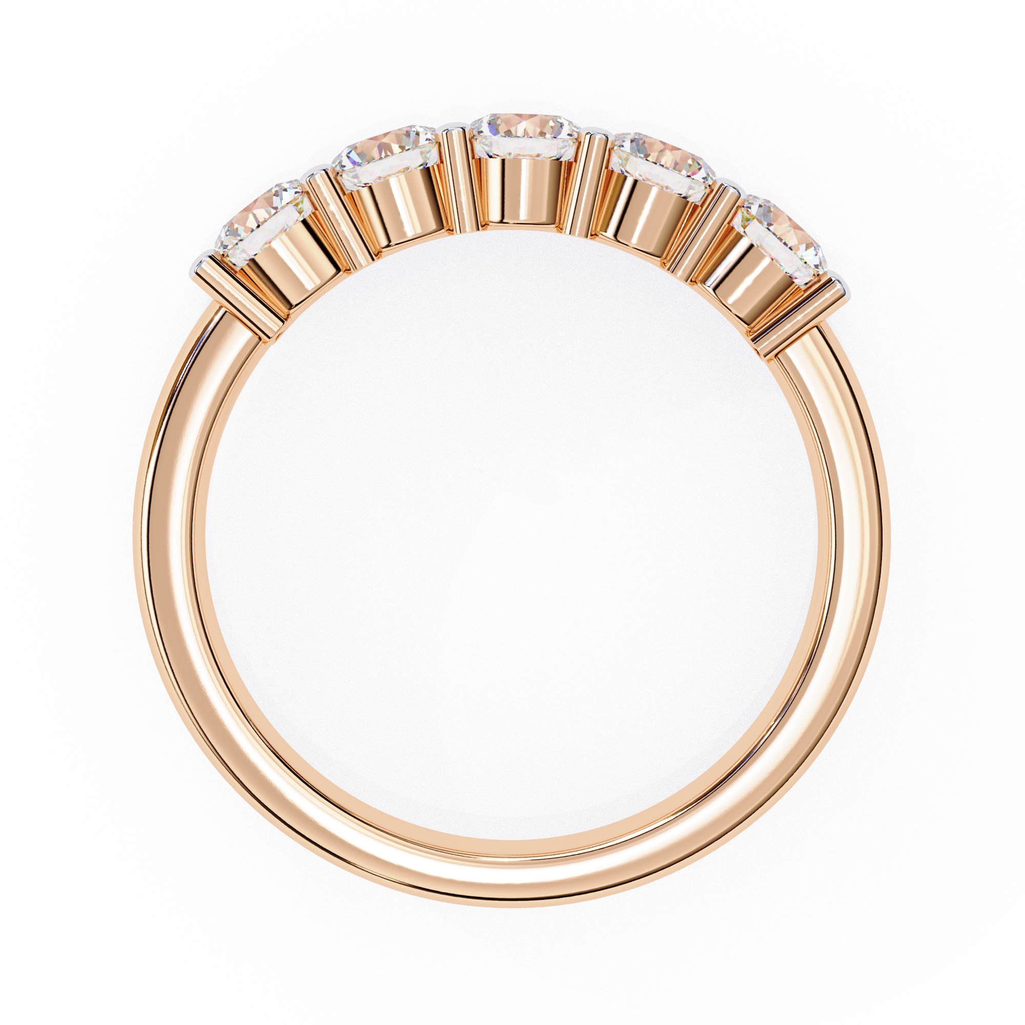 18KT Gold Plated Quintelle Five-Stone 1.03 carat Ring