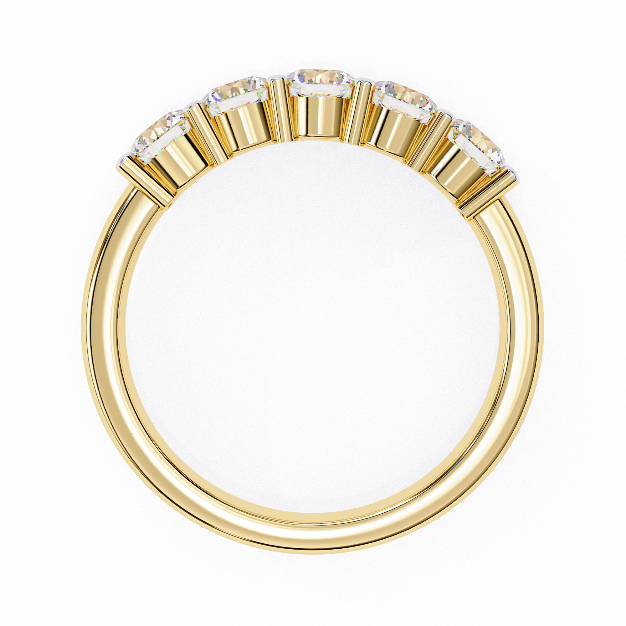 18KT Gold Plated Quintelle Five-Stone 1.03 carat Ring