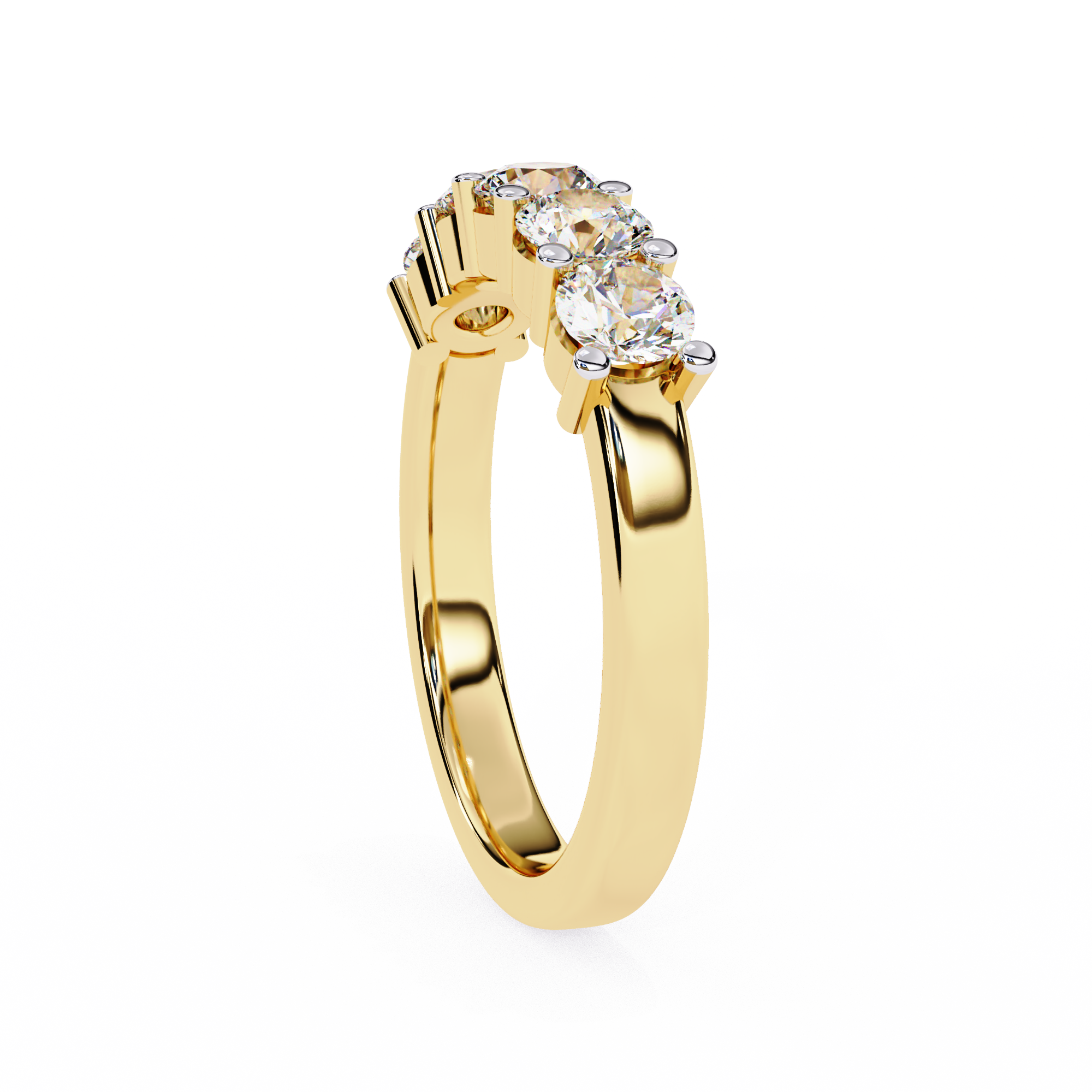 18KT Gold Plated Quintelle Five-Stone 1.03 carat Ring