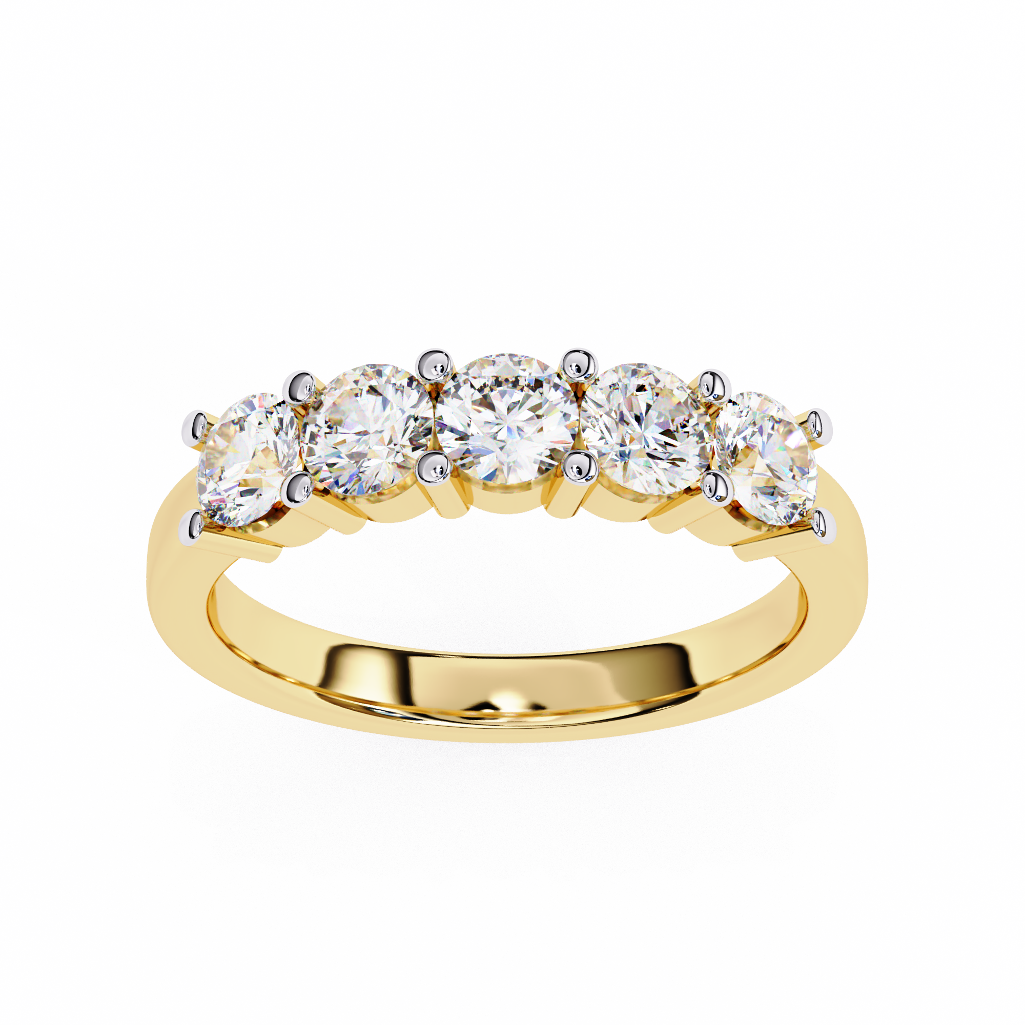 18KT Gold Plated Quintelle Five-Stone 1.03 carat Ring