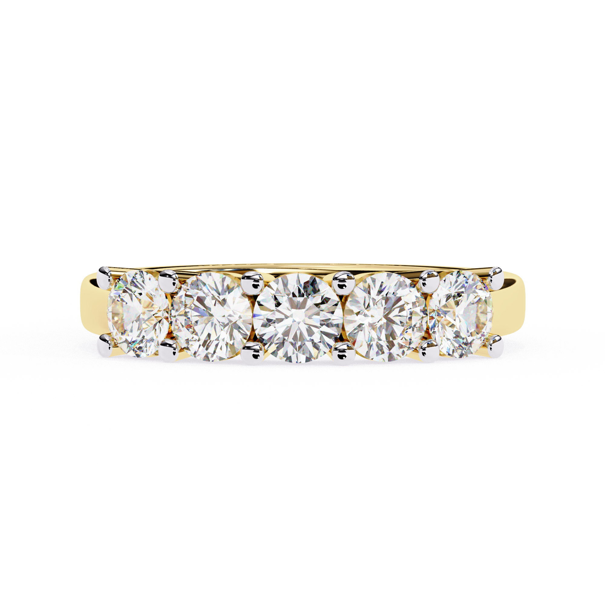 18KT Gold Plated Quintelle Five-Stone 1.03 carat Ring