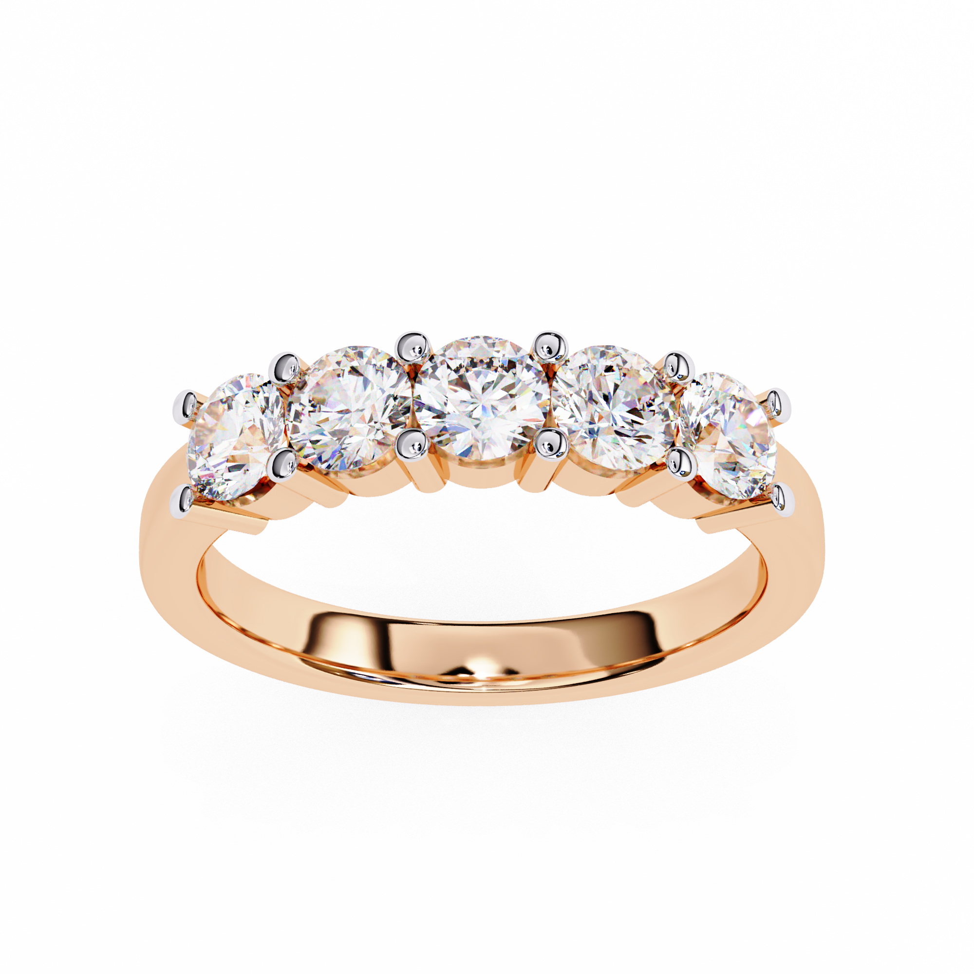 18KT Gold Plated Quintelle Five-Stone 1.03 carat Ring