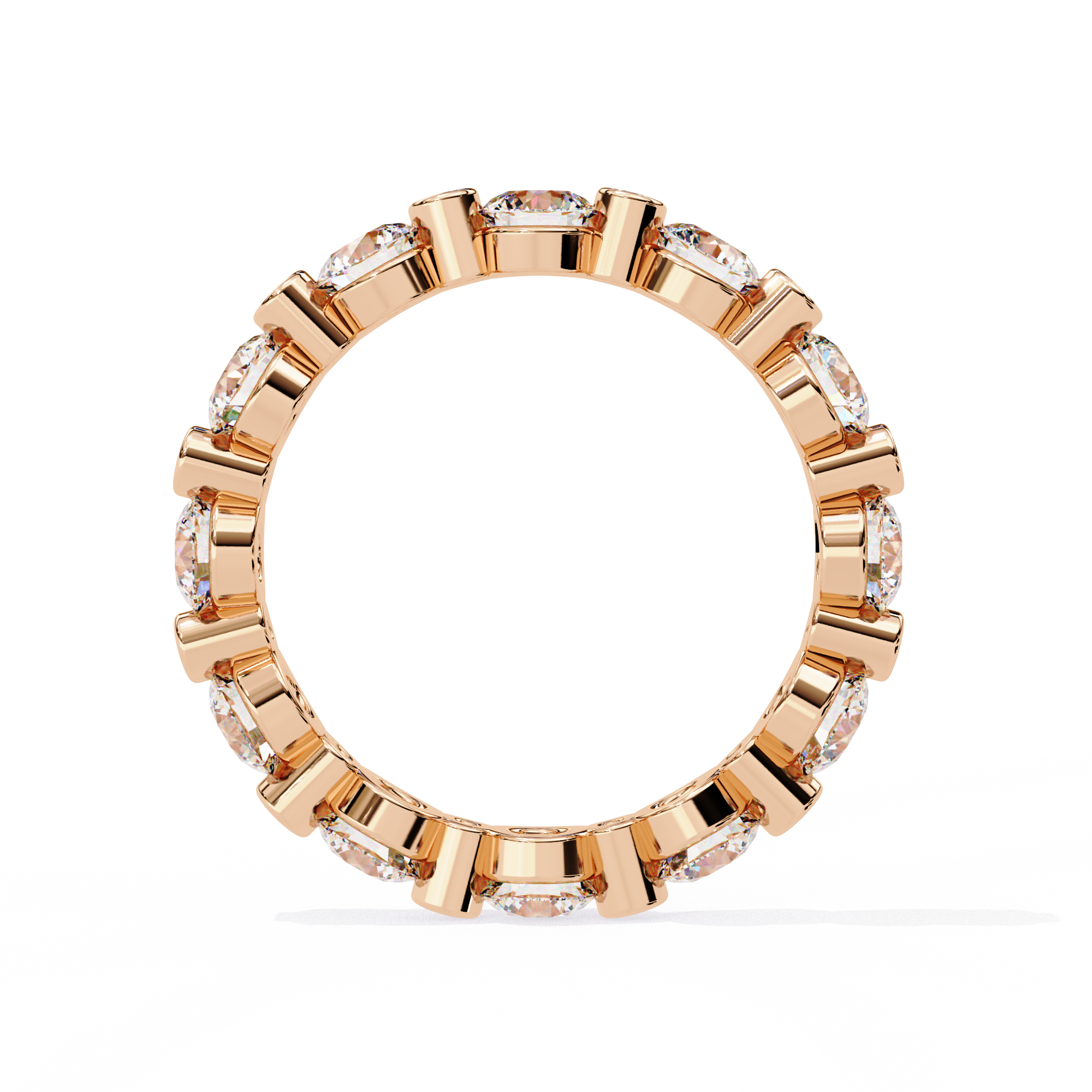 18KT Gold Plated Round Cut Éclat Bezel Eternity Ring