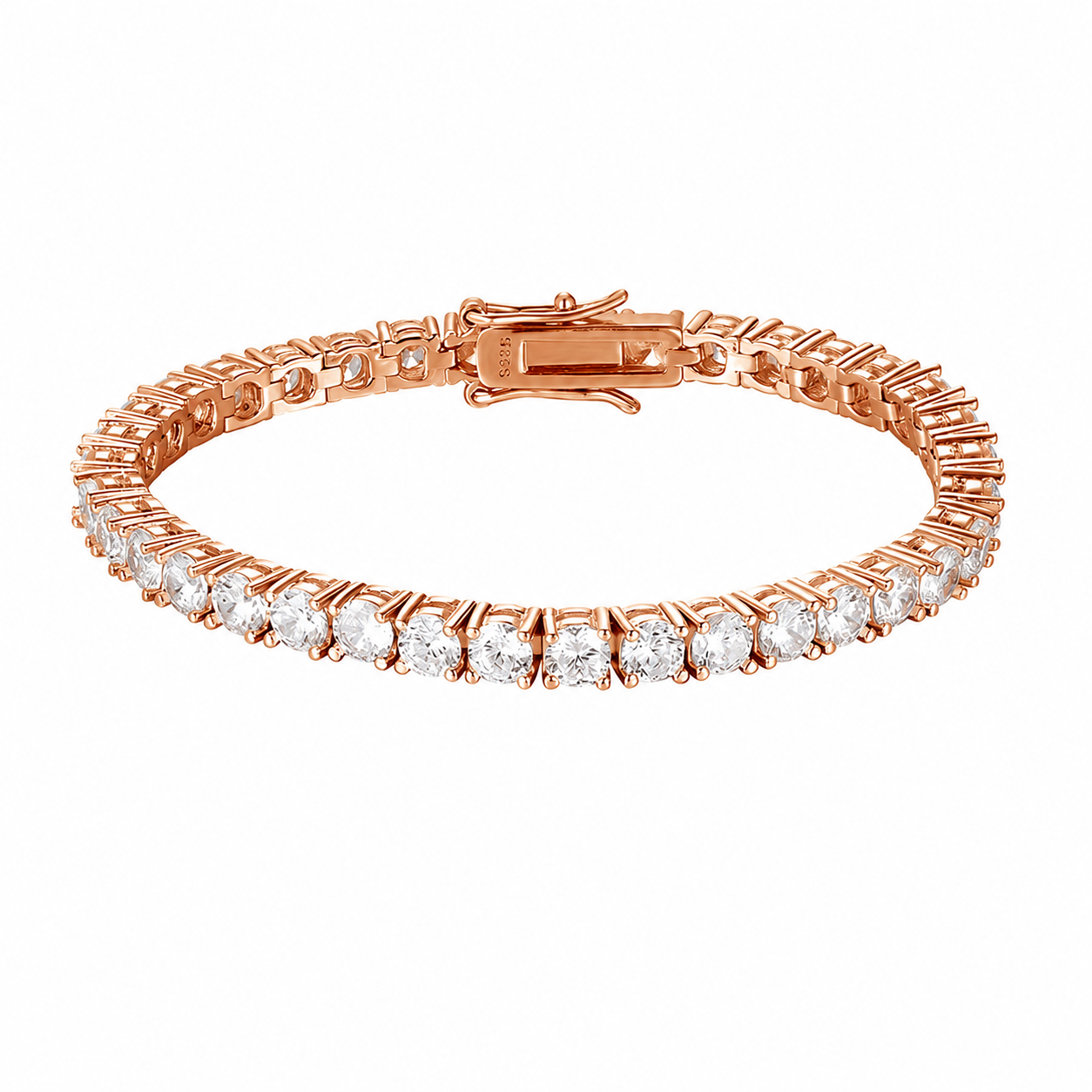 18K Gold vermial Plated Siloro Classic 3mm Moissanite Everyday Tennis Bracelet
