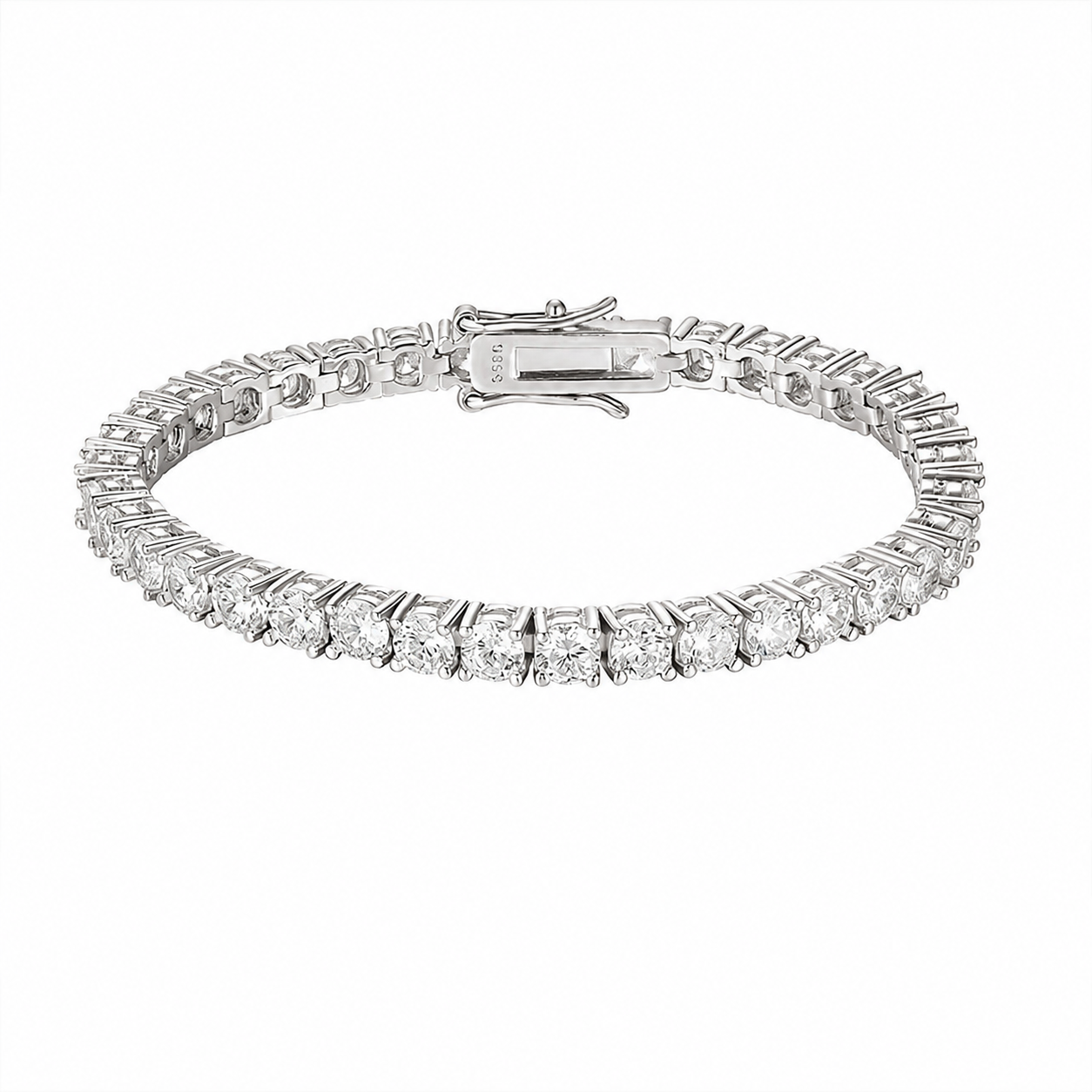 18K Gold vermial Plated Siloro Classic 3mm Moissanite Everyday Tennis Bracelet