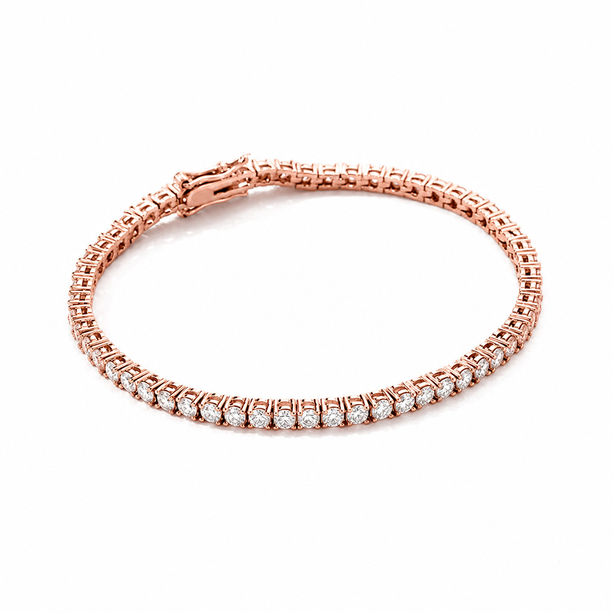 18K Gold vermial Plated Siloro Classic 3mm Moissanite Everyday Tennis Bracelet