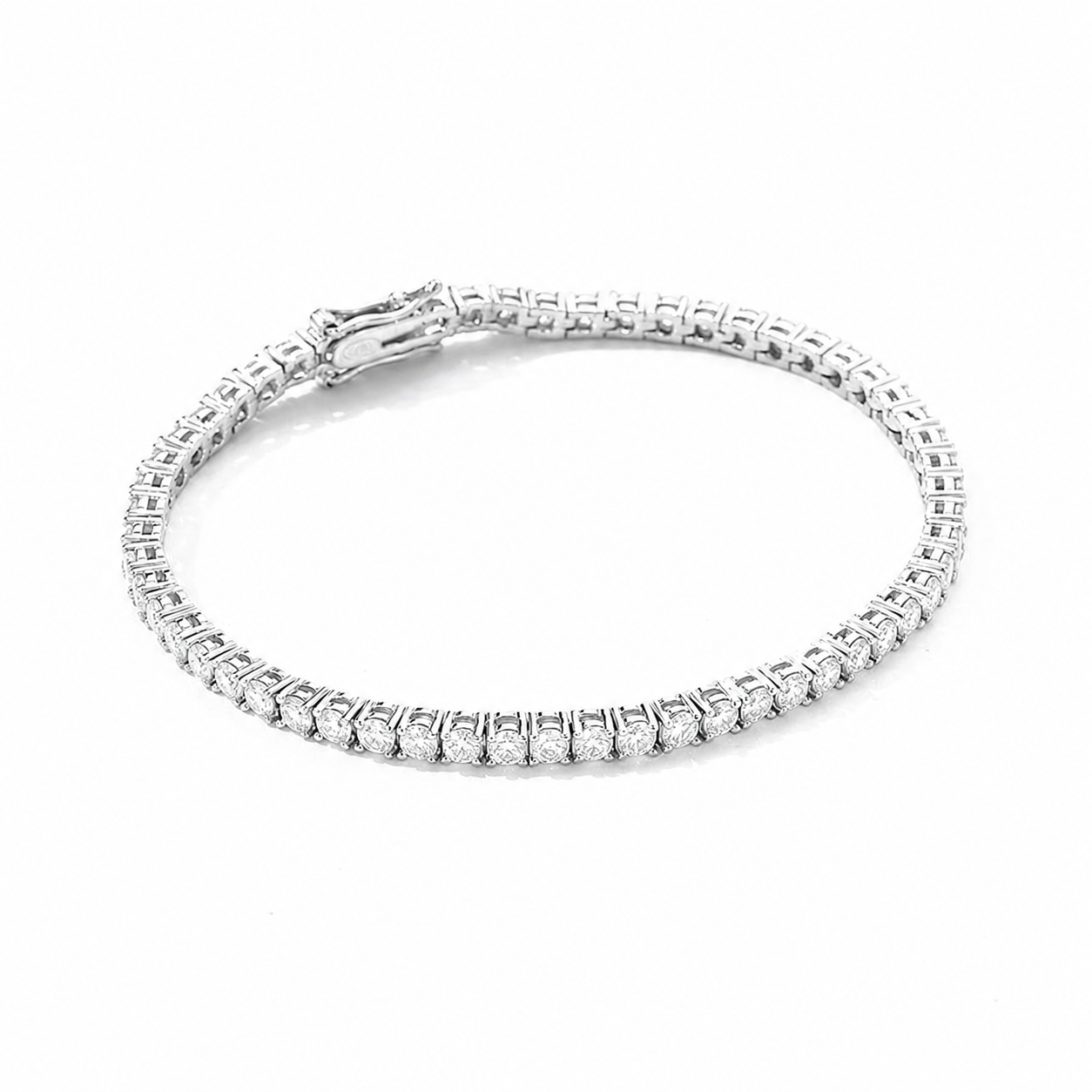 18K Gold vermial Plated Siloro Classic 3mm Moissanite Everyday Tennis Bracelet