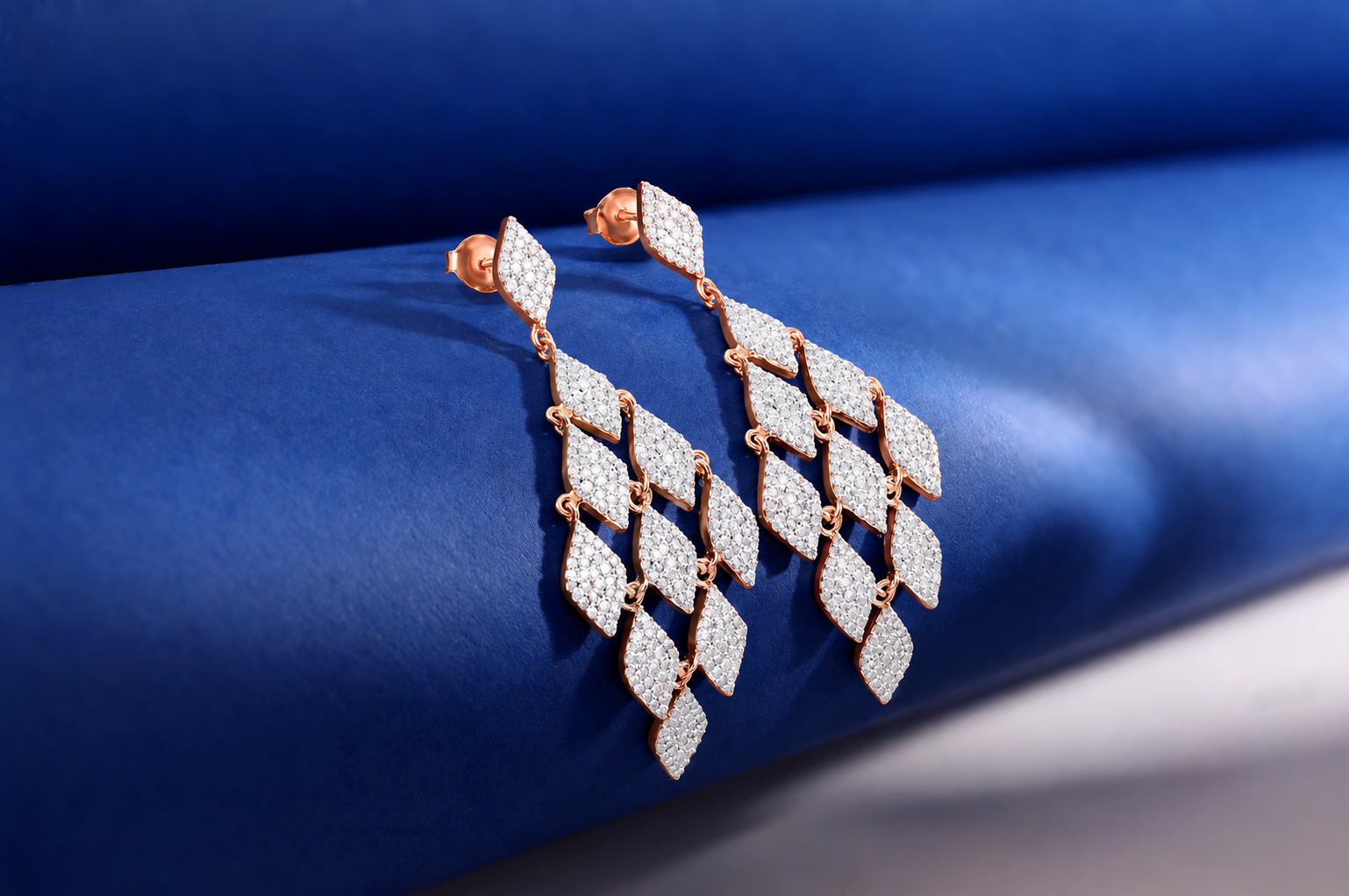 14KT Gold Plated Moonlight Leaf Drops earrings