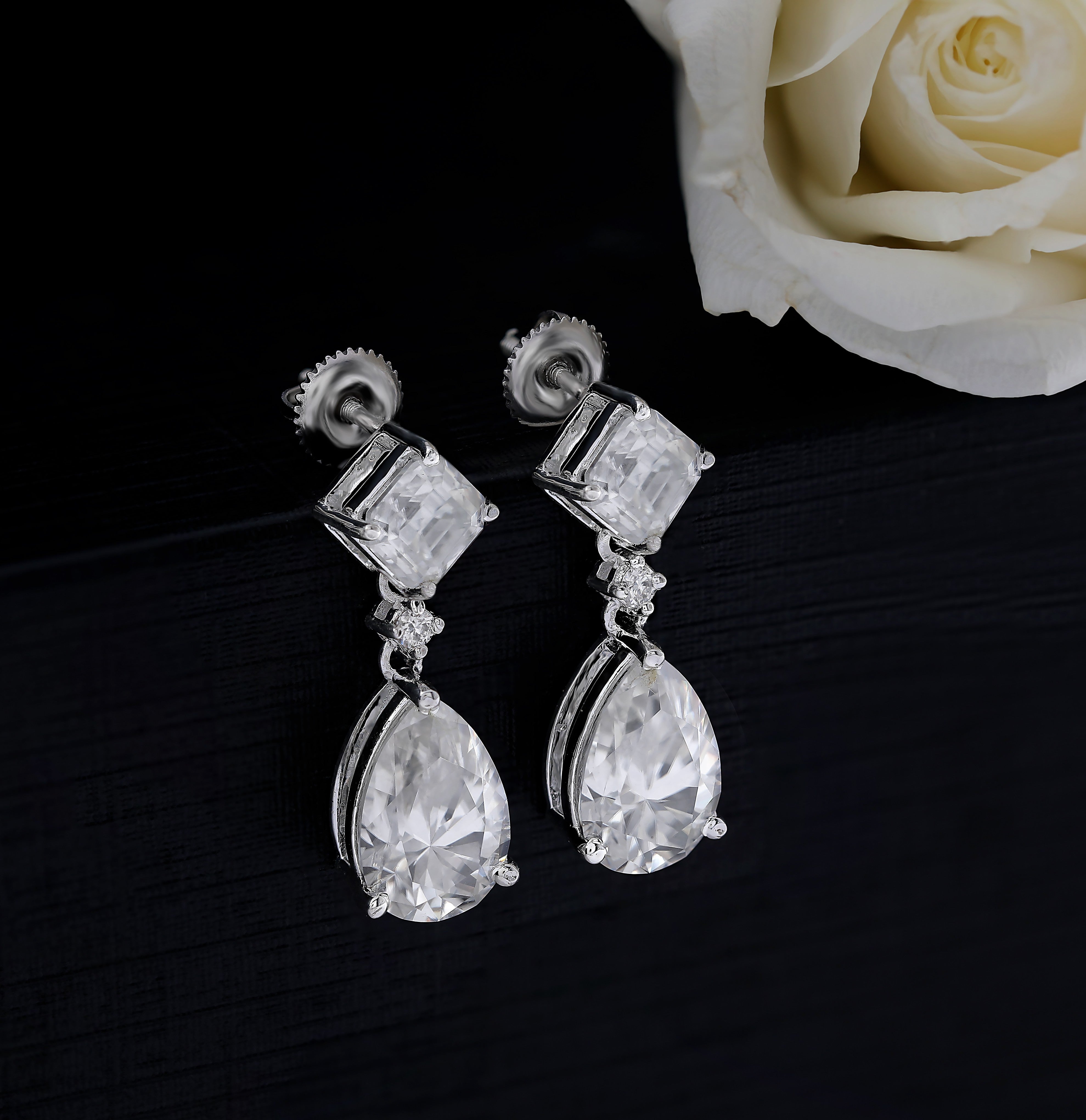 Silver Hand Made Silver Jewelry Set With Clip On Earrings Elegant Earring Se For Women