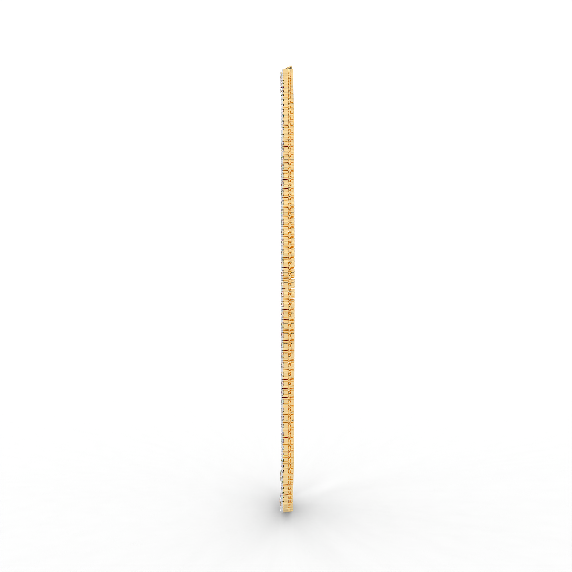 18KT yellow gold Plated tennis necklace featuring a continuous row of round-cut diamonds