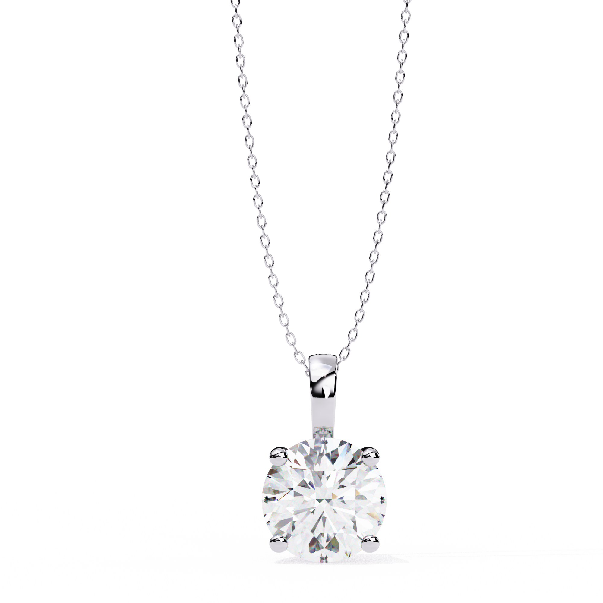 18k yellow gold solitaire diamond pendant featuring 3 carat stone with chain