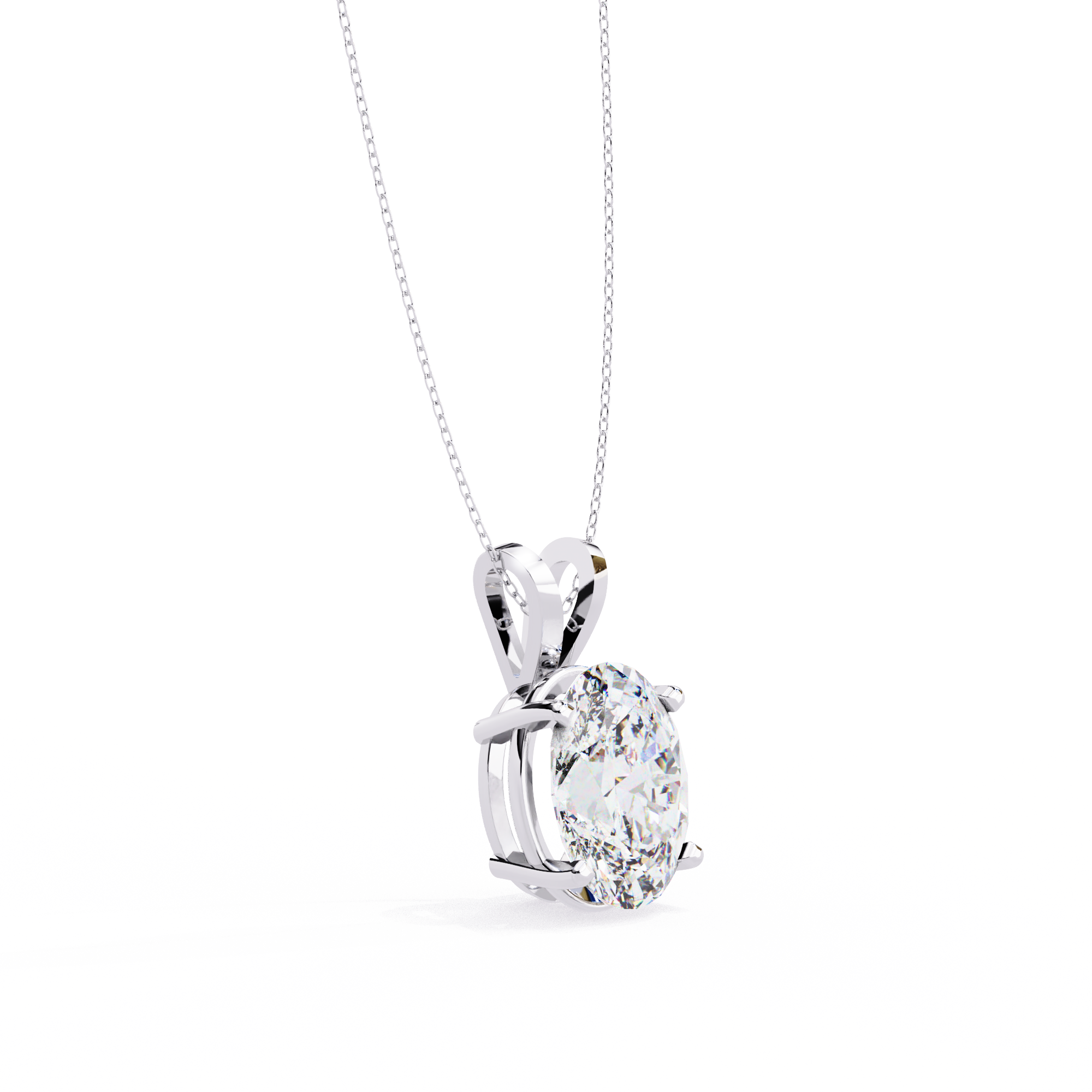 18KT Gold Plated oval solitaire pendant