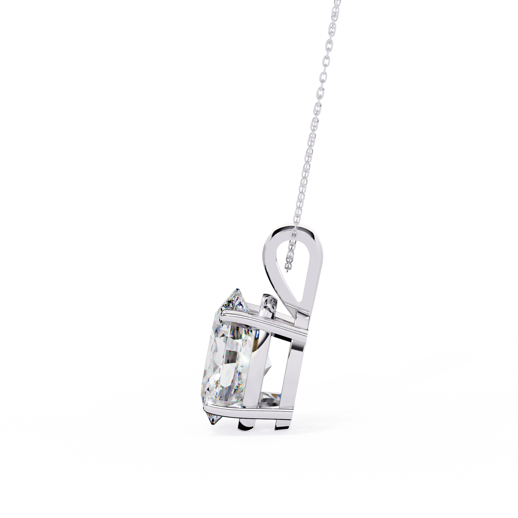 18KT Gold Plated oval solitaire pendant