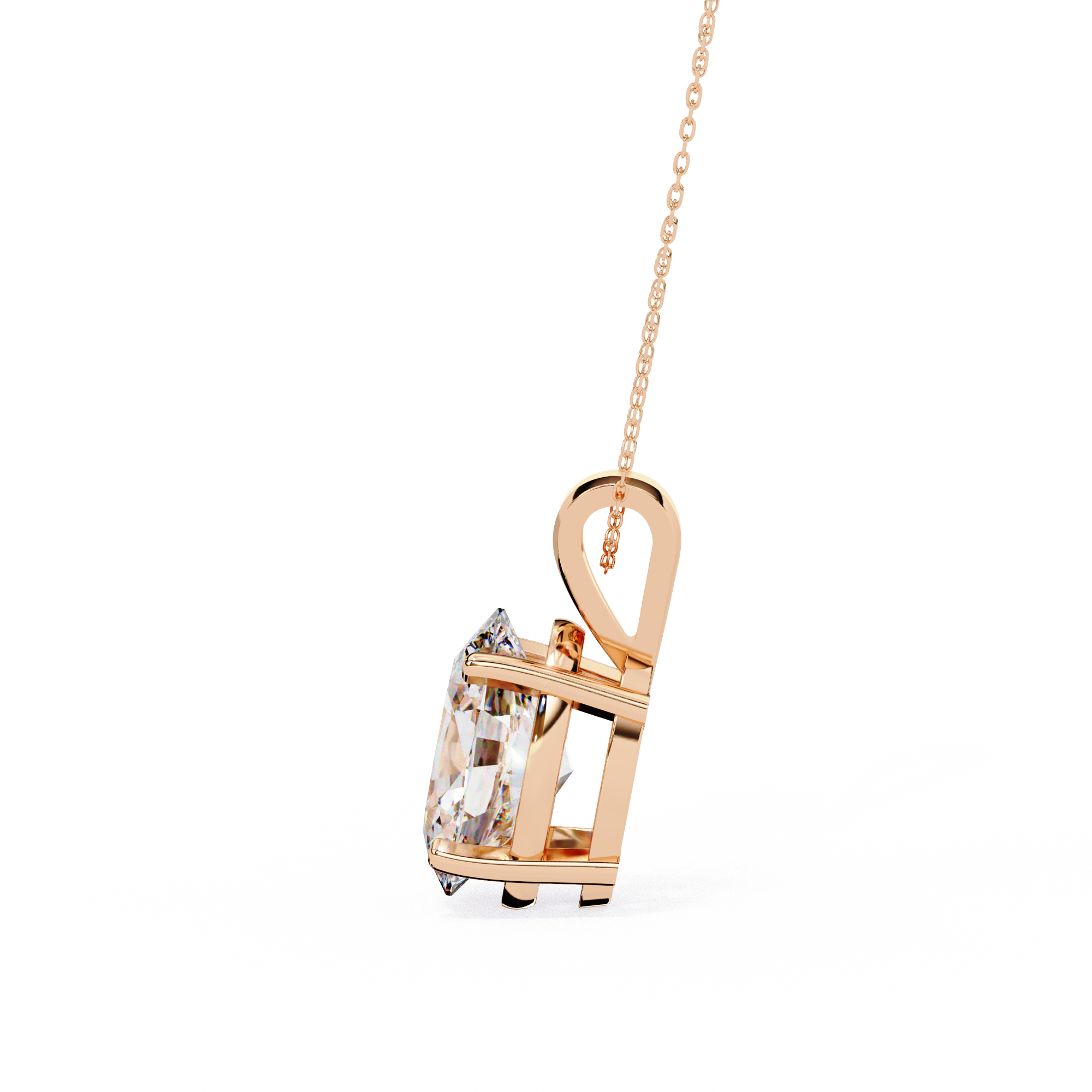18KT Gold Plated oval solitaire pendant