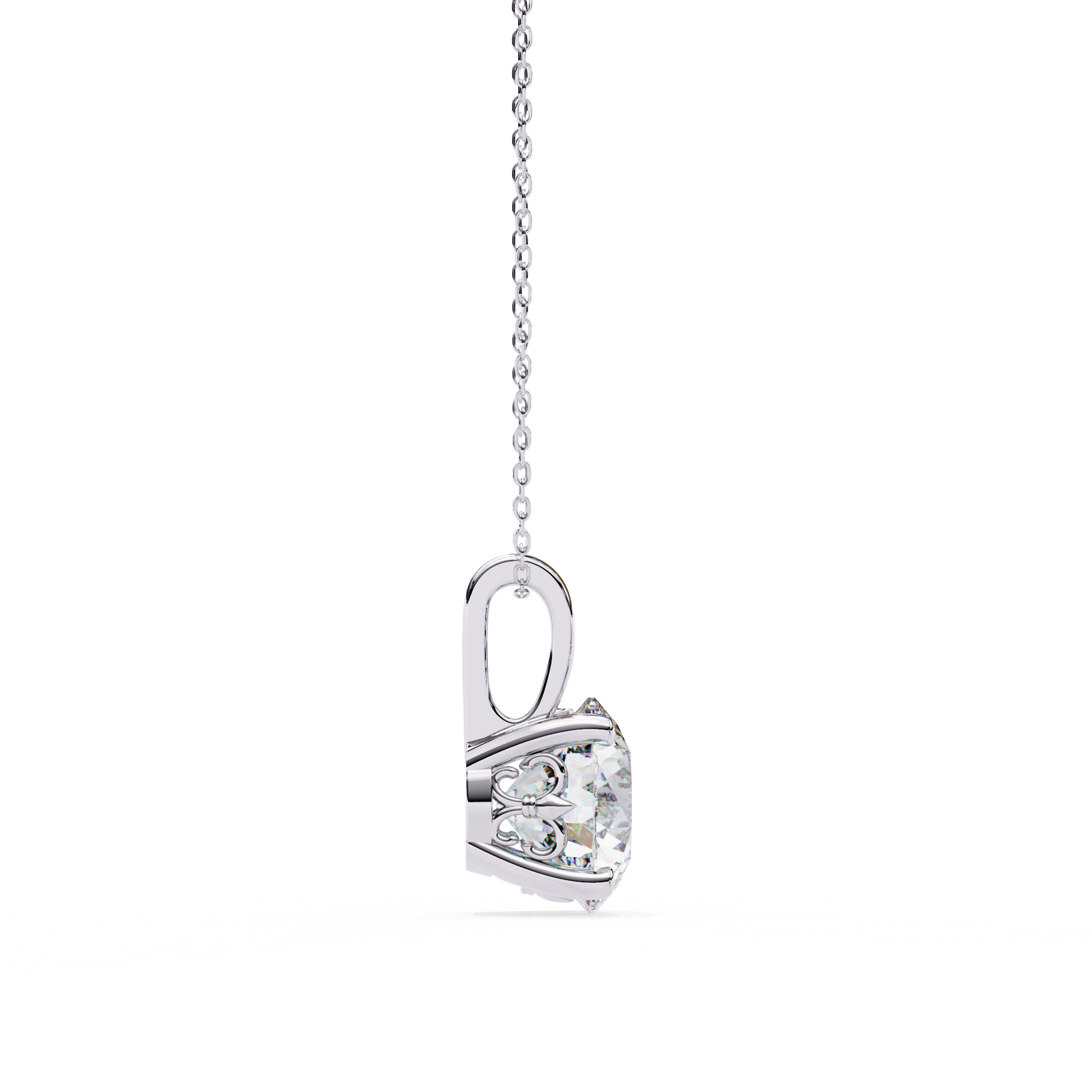 18k yellow gold solitaire diamond pendant featuring 3 carat stone with chain
