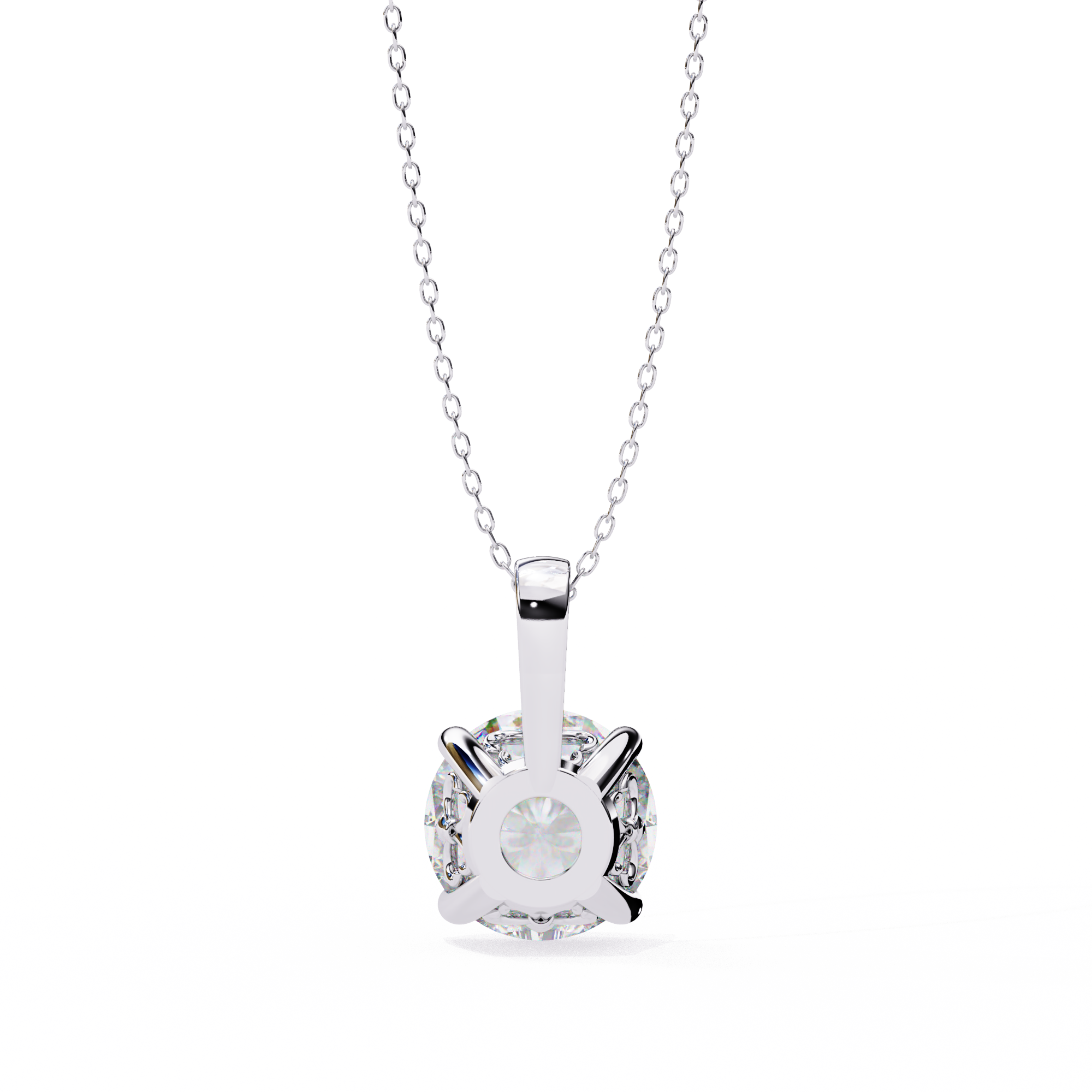 18k yellow gold solitaire diamond pendant featuring 3 carat stone with chain