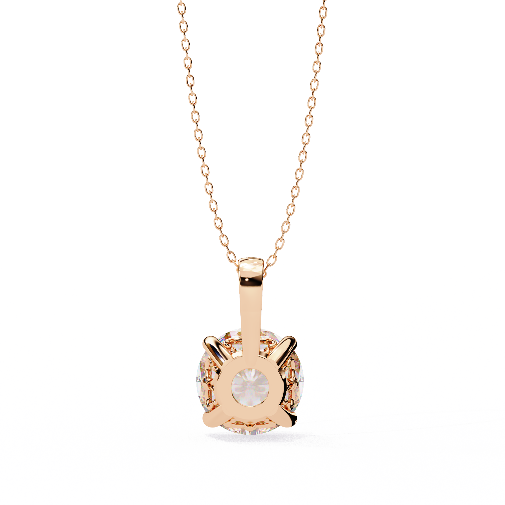 18k yellow gold solitaire diamond pendant featuring 3 carat stone with chain