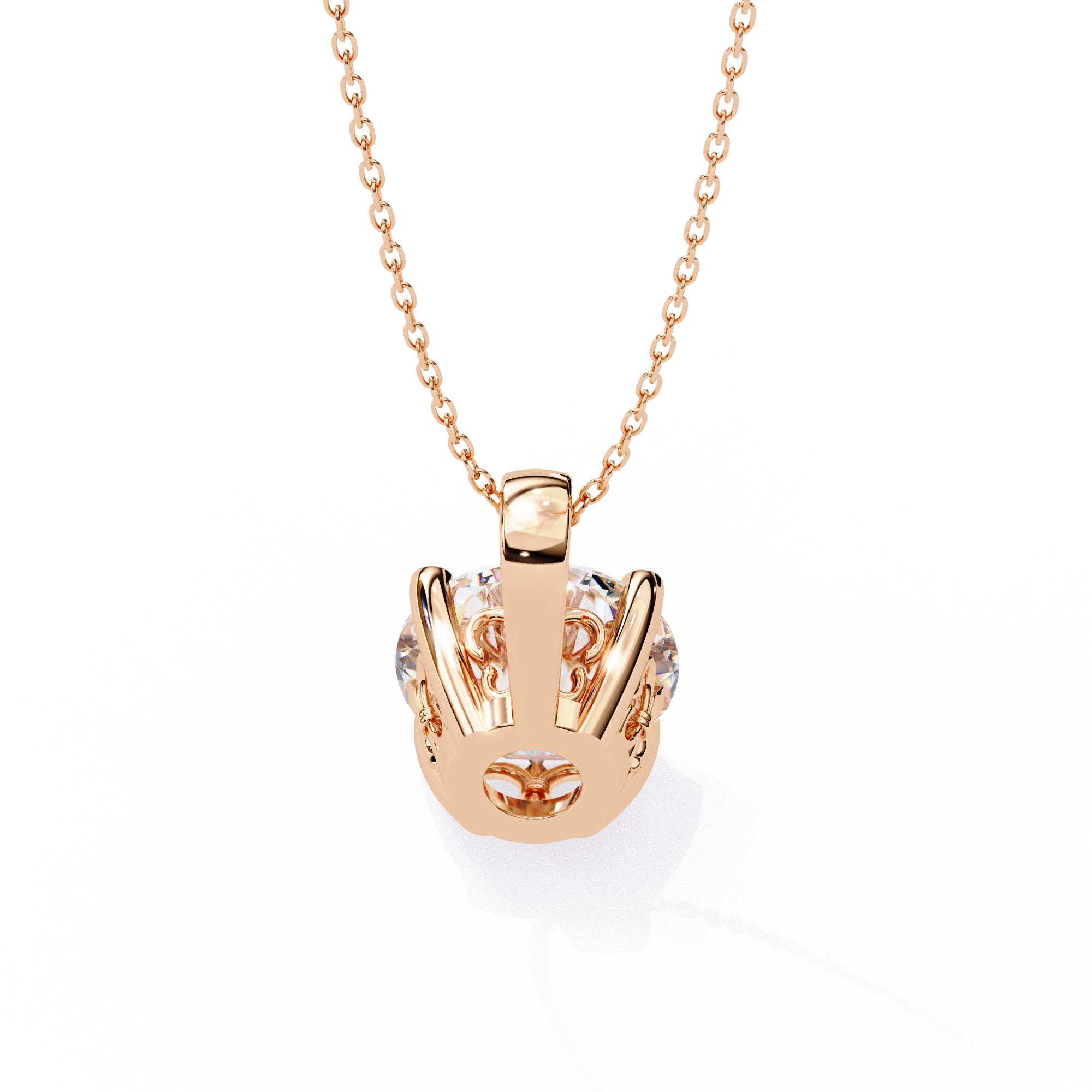 18k yellow gold solitaire diamond pendant featuring 3 carat stone with chain