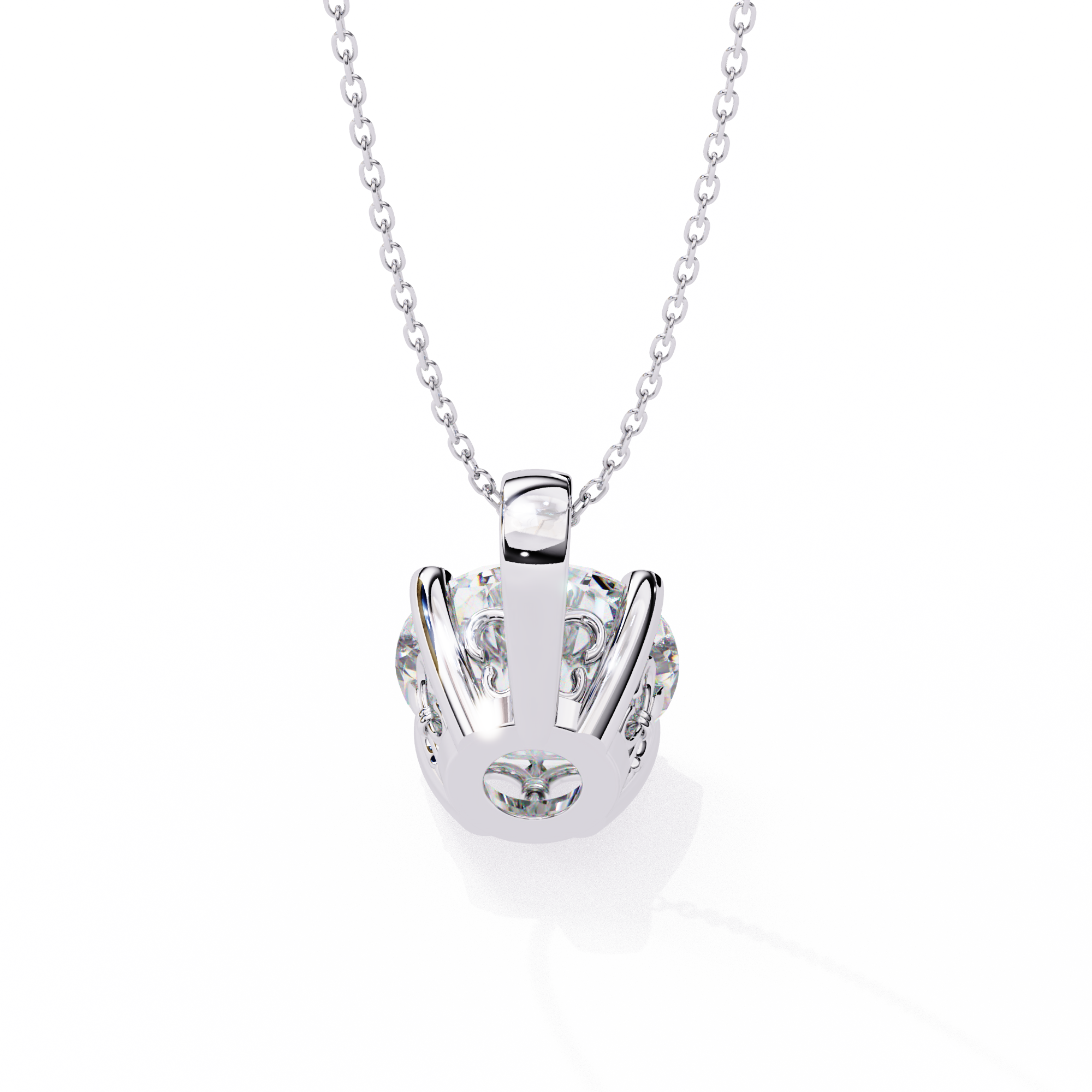 18k yellow gold solitaire diamond pendant featuring 3 carat stone with chain