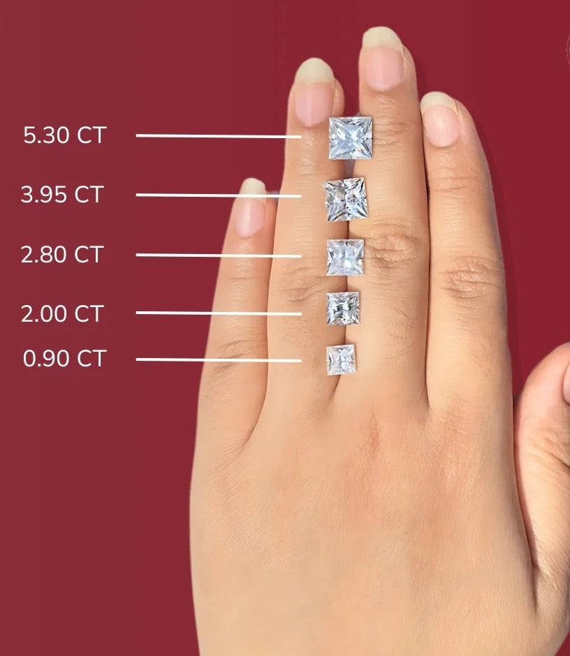 Princess Cut Certified Moissanite Diamond D VVS1